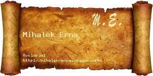 Mihalek Erna névjegykártya
